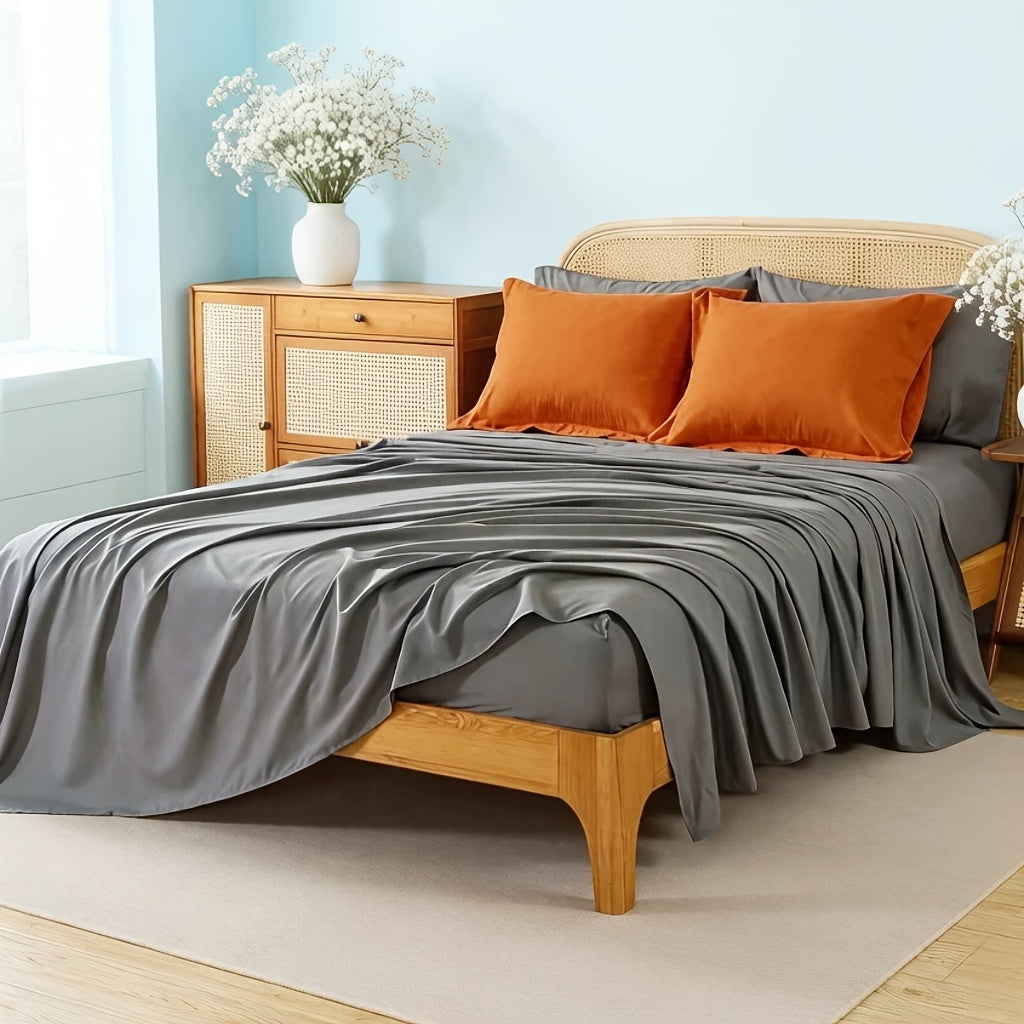 7-Piece Comforter Set, Queen/King Size – Soft Microfiber Pinch Pleated Bed-in-a-Bag with Comforter, Fitted Sheet, Flat Sheet & 4 Pillowcases, All-Season Bedding Set for Home & Dorm