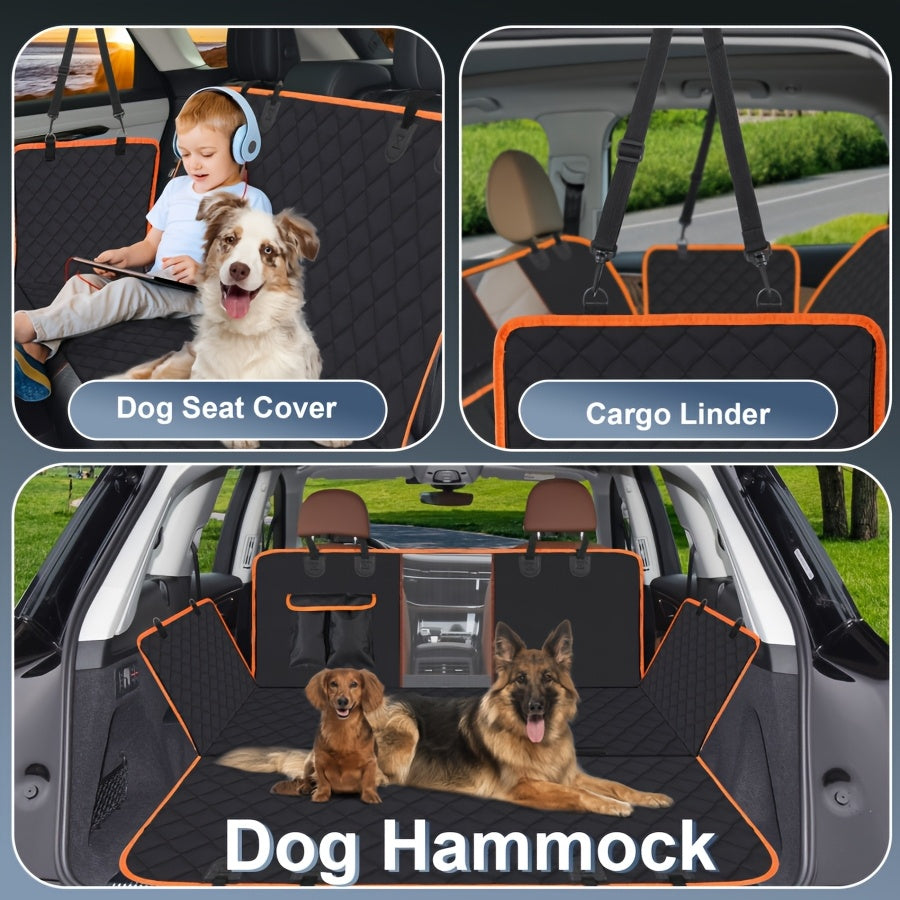 Heavy Duty Dog Car Seat Cover Waterproof Non-Slip Backseat Protector Scratch-Proof Spill-Proof Nylon Pet Seat Cover with Side Flaps for SUV, Sedan, and Truck, Easy Install, Machine Washable