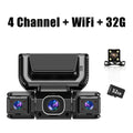 FOXGOD 360° Dash Cam for Car - 4 Channel Recording, Night Vision, 3.16" IPS Screen, WiFi, G-Sensor, Parking Mode, Includes 32GB Card - 4 Lens Bundle