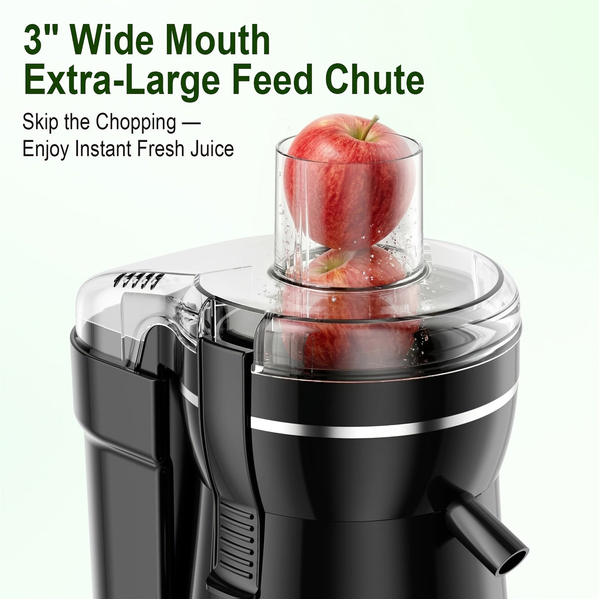 500W Centrifugal Juicer Machine - 3" Feed Chute, Dual Speed, 304 Stainless Steel, Dishwasher-Safe Detachable Parts, High Juice Yield - Fruits & Vegetables - Grey & Black
