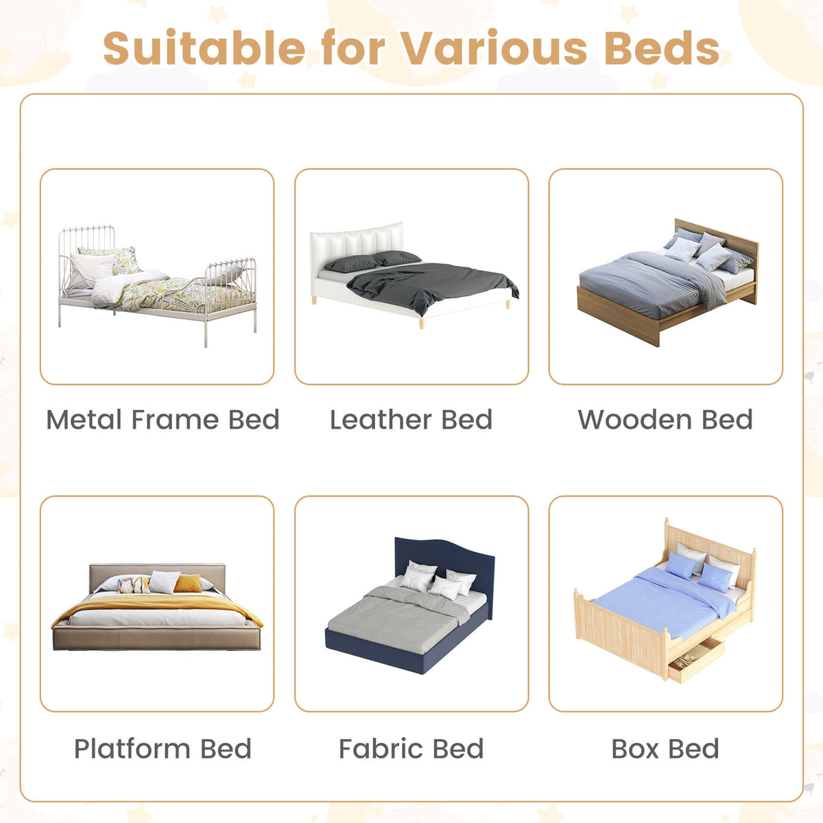 71" Toddler Foldable Bed Rail Guard – Adjustable Safety Strap Mesh Window PP Cotton Padding T-Leg Stability for Twin Full Queen & King Mattresses in Blue