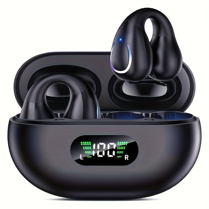 Open-Ear Wireless Earphones Bluetooth 5.4 TWS 360° Ambient Awareness ENC Clear Calls Touch Control All-Day Comfort Sport Fitness Earbuds Secure Fit Truly Open Design