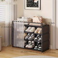 Transparent Dustproof Foldable Shoe Display Cabinet - Multi-Layer Floor-Standing Shoe Rack - Non-Slip, Easy Clean - 4 to 7 Layers, 26.77" & 33.86" - Black & White