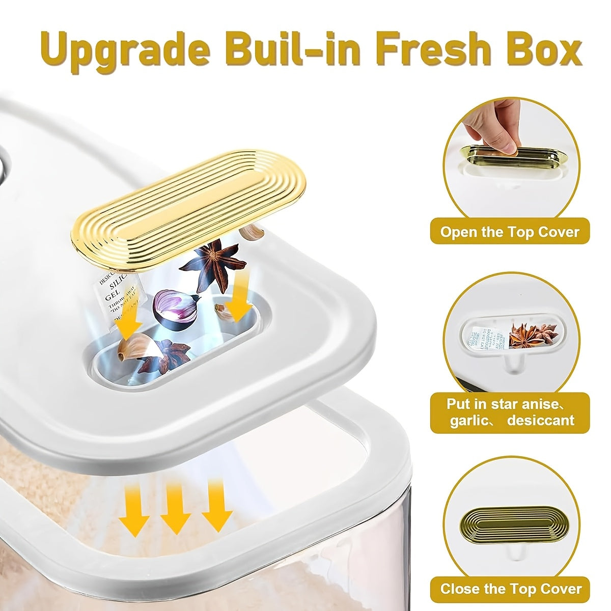 Large Capacity Food Storage Container 11/22 lbs Airtight Sealed Tank, BPA-Free Plastic Bulk Storage for Rice, Grains, and Nuts, Kitchen Cabinet Pantry Organizer with Lid – 5KG/10KG Options