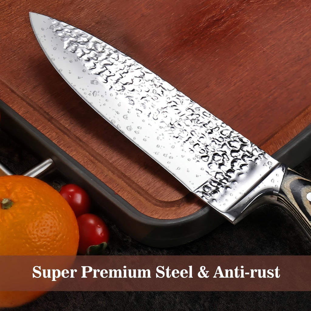 Stainless Steel Kitchen Knife Set 15-Piece – Professional Chef Cooking Knives Dishwasher Safe for Home Kitchen & Restaurant