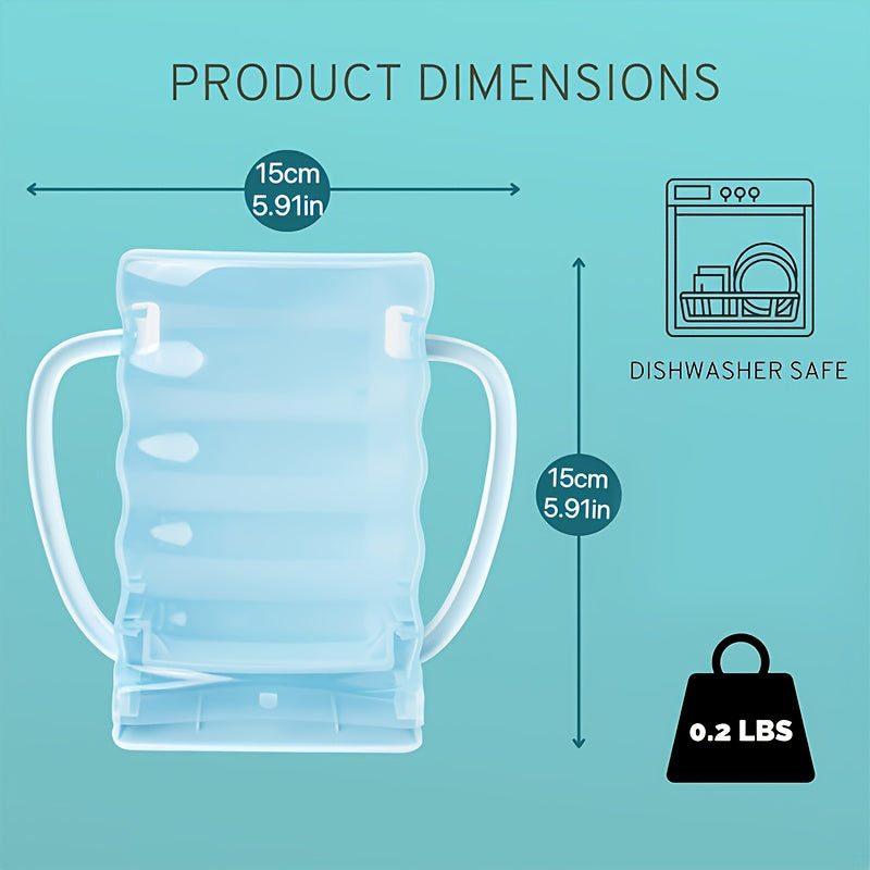 Anti-Squeeze Food Pouch & Juice Box Holder, Squeeze-Proof Baby Feeding Organizer with Flip-Top Closure, Food Contact Safe Square Container for Fruit Puree Pouches, Blue