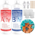 Ultra Clear Epoxy Resin Kit 2-Part Bubble-Free Yellowing-Resistant Self-Leveling for Countertops, River Tables, Casting, Coating, and DIY Crafts - 32oz, 72oz, Fast Cure, 1 Gallon with Pump