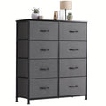 8-Drawer Fabric Dresser with Metal Frame & Wood Tabletop – Clothes Storage Tower Chest Organizer for Bedroom Living Room Entryway