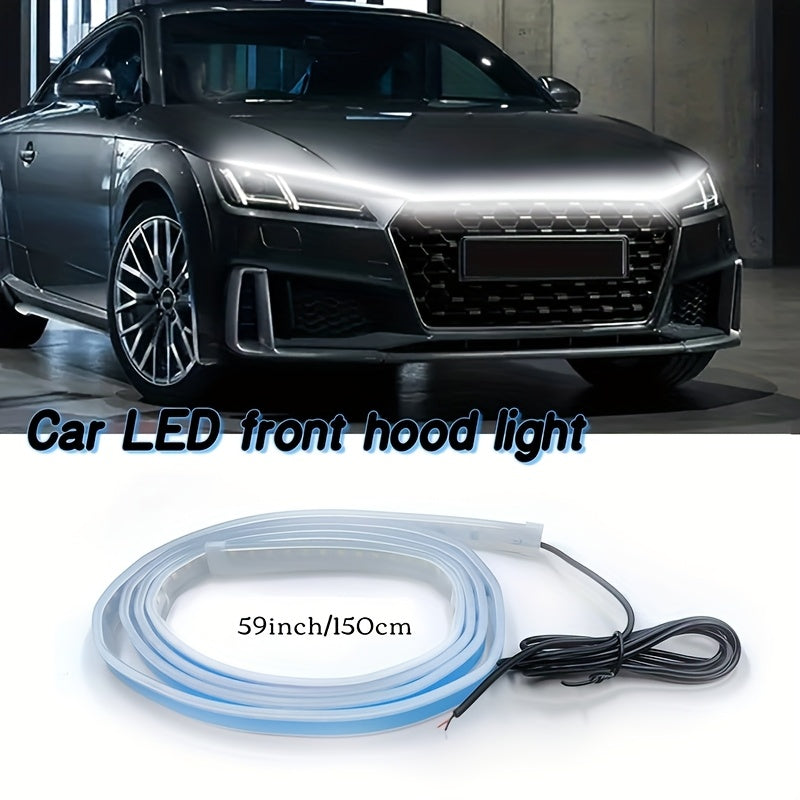 70-Inch LED Engine Bay Light Strip, White, High Brightness 2000-3000 Lumens, Auto Welcome Mode, Sequential Turn Signal Effect, 12V Hardwired for Cars and SUVs - Under-Hood Ambient Lighting