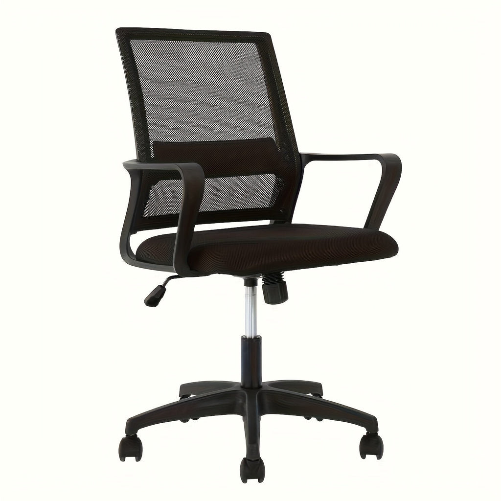 Mid-Back Ergonomic Mesh Office Chair, 360° Swivel, 5-Wheel Base, Lumbar Support Computer Desk Chair for Home Office - 250 LBS Capacity (Available in Black, Grey, Blue, White, Pink)