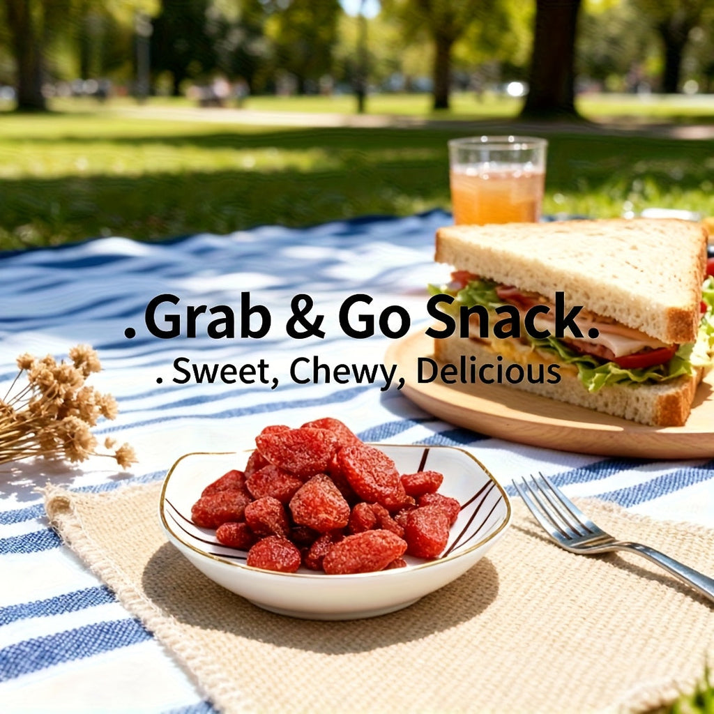 Dried Strawberry Snacks 3-Bag Pack, Low Sugar, Natural, Gluten-Free Fruit Snack for Office, Parties, and Holidays