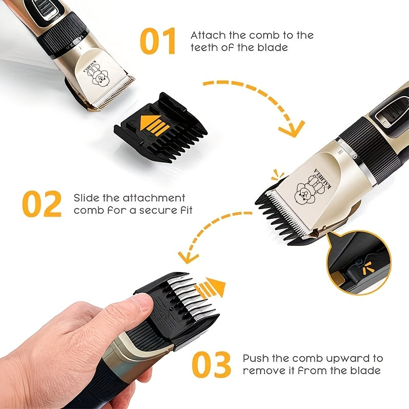 USB Rechargeable Wireless Pet Hair Trimmer for Dogs and Cats - Cordless Grooming Scissors with 3.6V Low Voltage Safe Lithium Battery, Professional Pet Clipper for Home and Salon Use