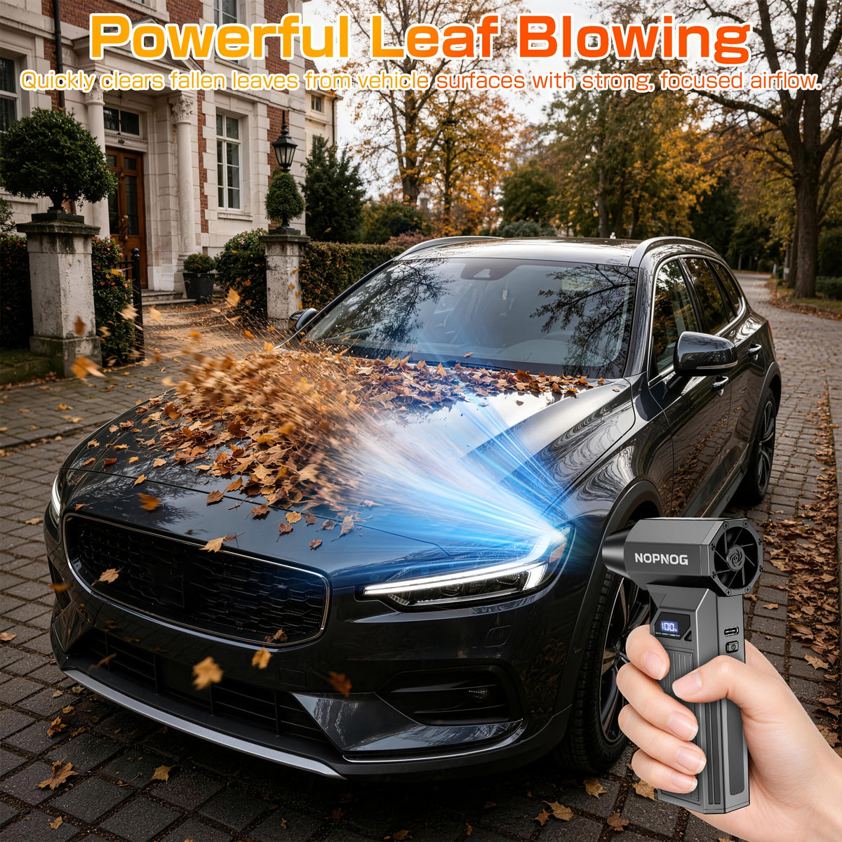 110,000 RPM Cordless Turbo Electric Air Duster – 4-Speed Smart Display 5 Nozzles & High-Capacity Battery for Computer Keyboard Car & Outdoor Cleaning in Black (with Optional Cleaning Kit)