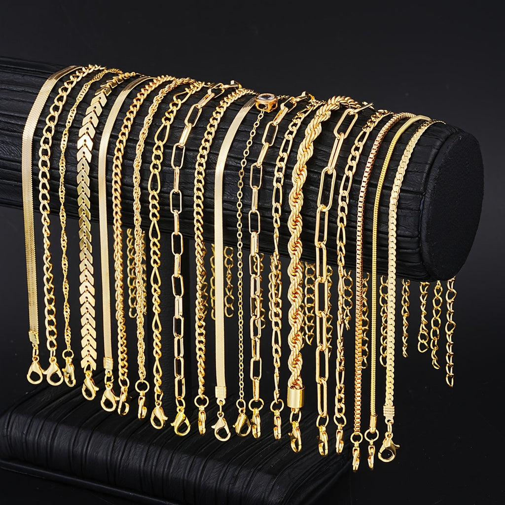 20-Piece Stackable Bracelet Set for Women – Boho Snake Chain Twisted Metal Geometric Layering Bangles, Vintage Chic Wrist Jewelry for Daily Wear, Parties, Vacations, and Dating, Holiday Gift for Her