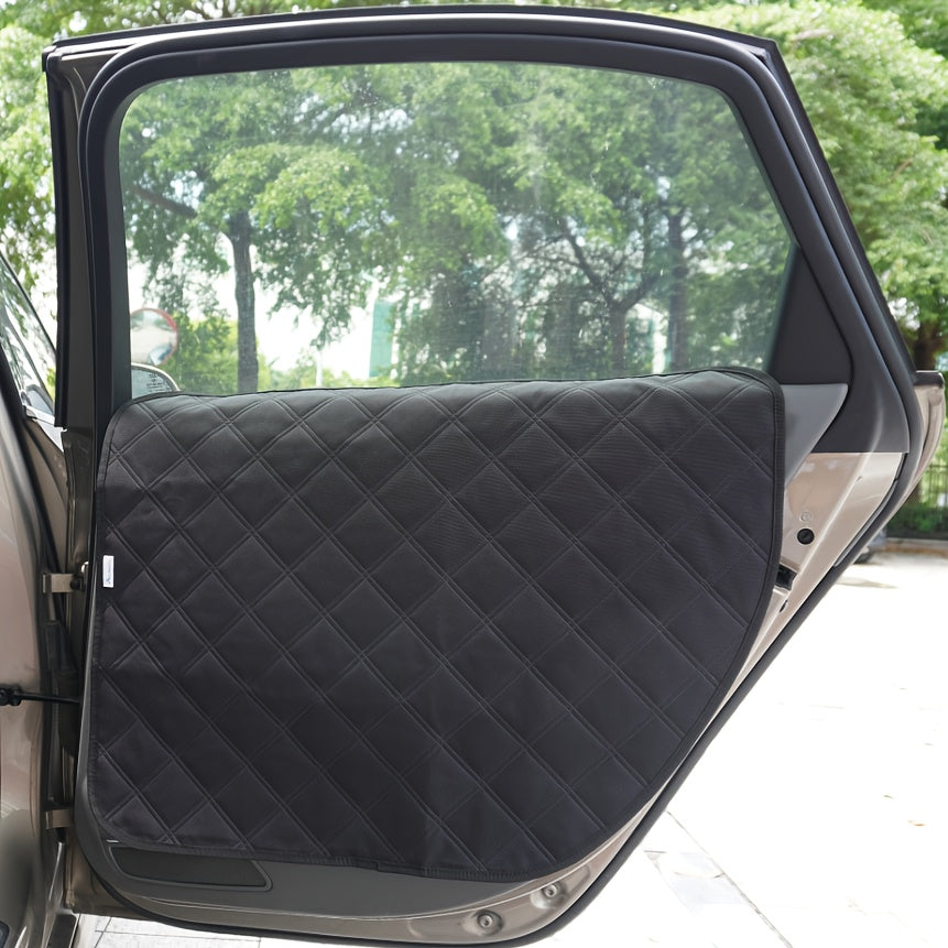 Dog Scratch Protection Car Door Protector 2 Pack - Stain-Resistant Pet Door Guard Cover for Car, Truck, and SUV Interior, Easy Install Anti-Scratch Dog Door Panel Shield, Black