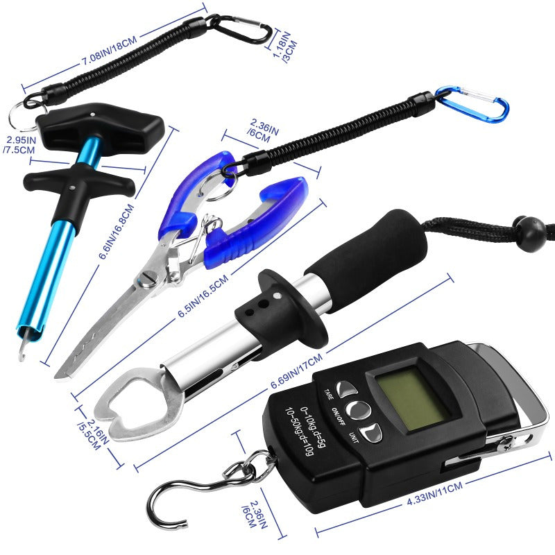 7-Piece Fishing Pliers Set, Fish Lip Gripper, Hook Remover, Fish Scaler, and Storage Bag, Stainless Steel, Saltwater Resistant, for Freshwater and Saltwater Fishing – Fishing Gift for Men