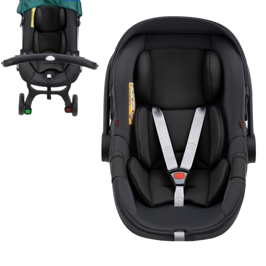 Baby Car Seat Cushion with Universal Head Support, Breathable Mesh & Padded Sponge One-Piece Seat Pad for Newborns, Strollers Swings & Car Seats, Black & Gray