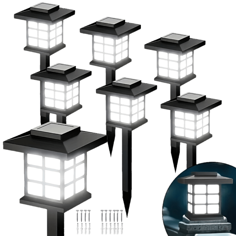 Solar Outdoor Garden Lights 6/12/24 Pack IP44 Waterproof | Warm White & Colorful LED Landscape Pathway Lights for Yard, Courtyard, Patio, Holiday Decoration – Auto On/Off