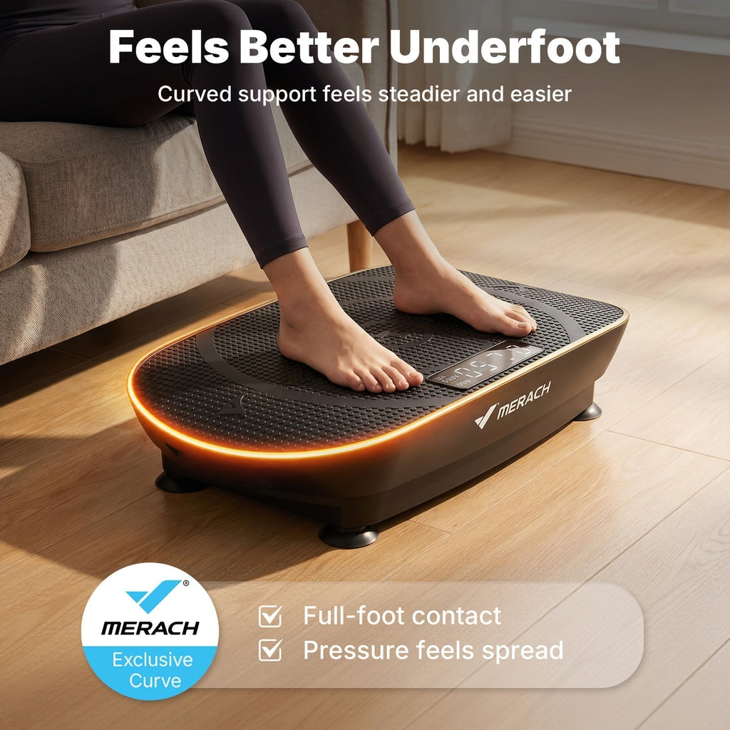 MERACH CV30 Pro Vibration Plate Exercise Machine, Auto-Sensing Full Body Workout Platform with Bluetooth Speaker, Resistance Bands, 10 Speed Levels, LED Display, 330-440 lbs Capacity – Home Gym Fitness
