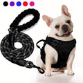 No-Pull Dog Harness and Leash Set – Adjustable Reflective Oxford Vest Harness with 5-Foot Padded Handle Leash for Medium to Large Dogs, Quick-Release Buckles, Sizes S-XL, 5 Colors