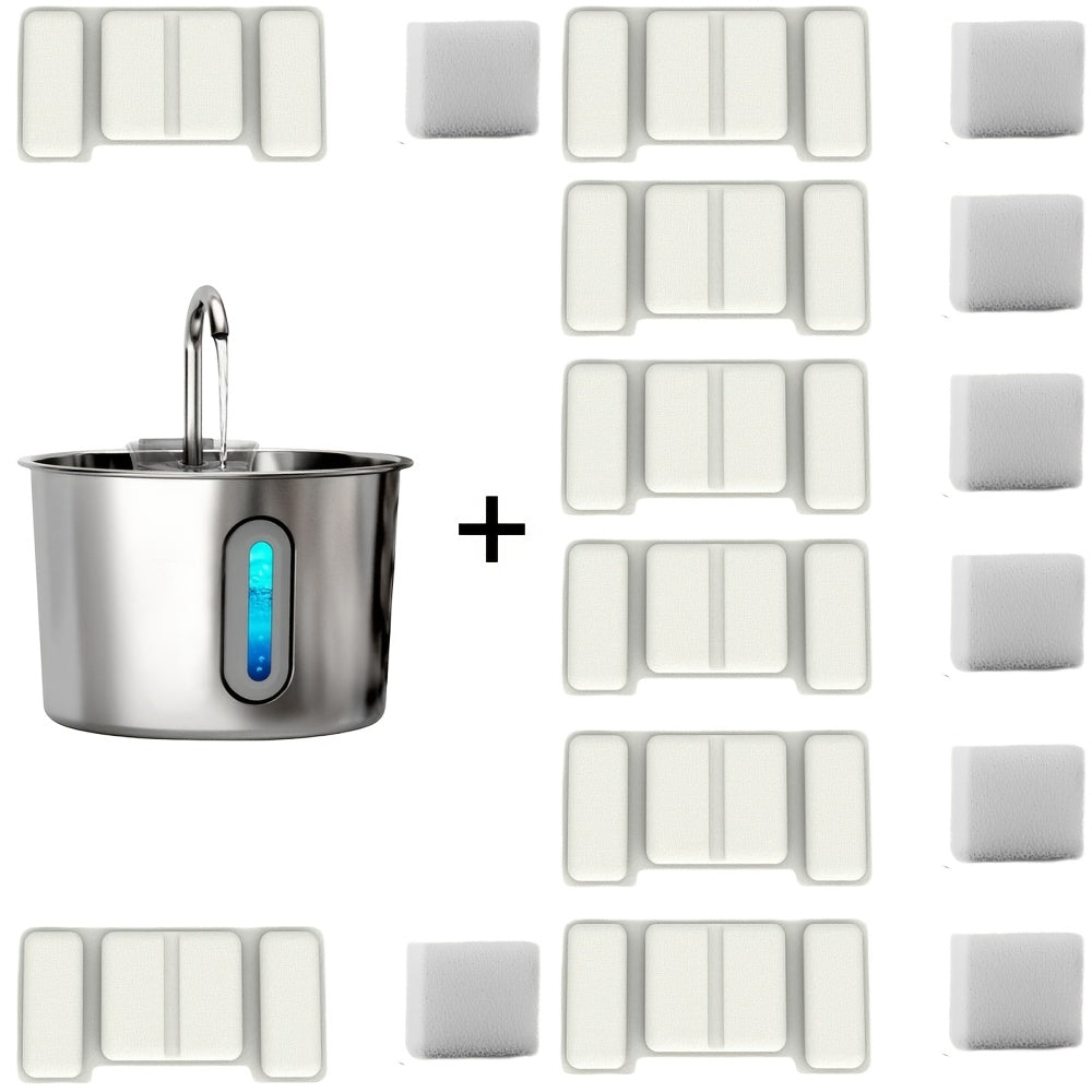 74oz Stainless Steel Cat Water Fountain - Ultra-Quiet USB Pump, Faucet Flow, 3-Stage Filter & Visual Water Level Window, Automatic Pet Water Fountain for Cats and Small Dogs Indoor