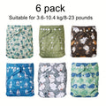 6-Piece Washable Baby Cloth Diaper Set, Adjustable One-Size Reusable Cloth Diapers Fits 8–23 lbs, Boy Series Girl Series & Neutral, Eco-Friendly Christmas & Holiday Gift