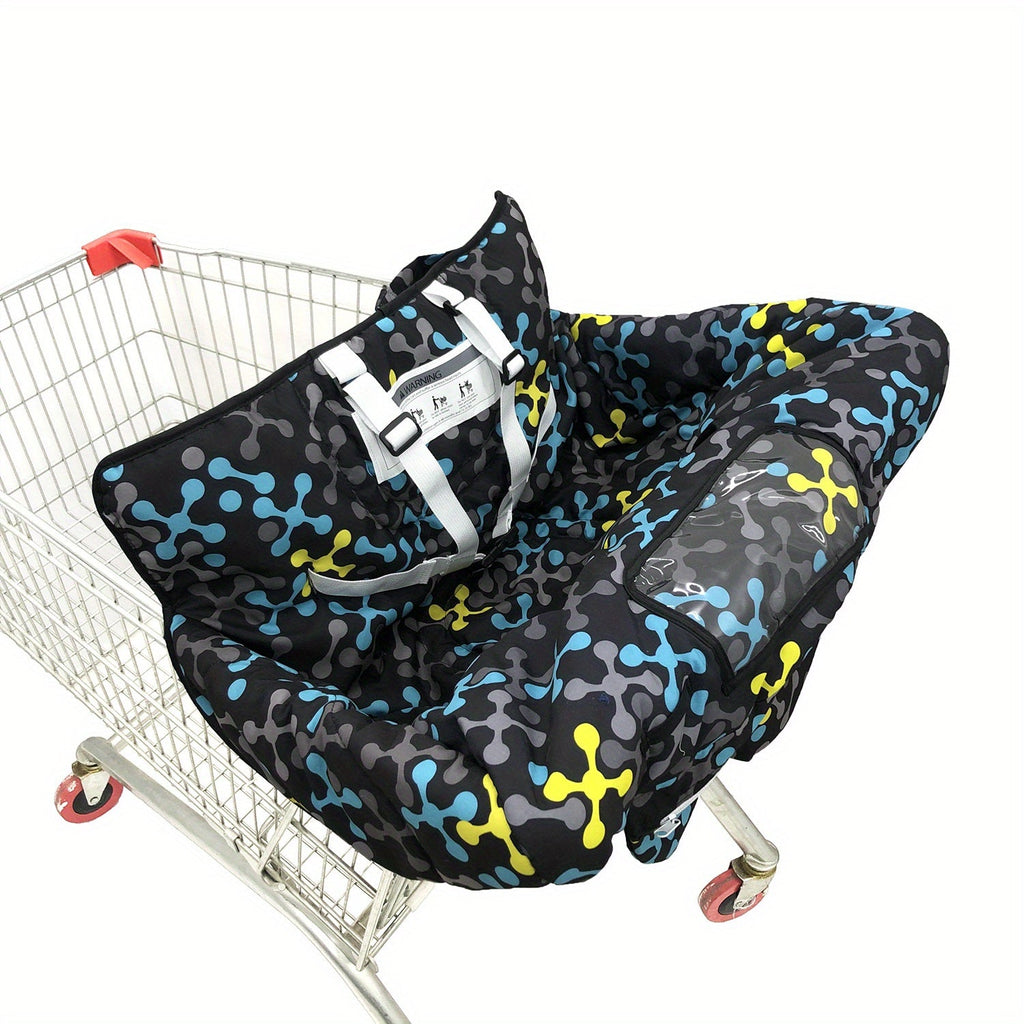 Thickened Baby Seat Cushion & Protective Mat for Stroller High Chair & Shopping Cart Trolley, Soft Comfortable Hollow Filling Seat Pad, 3 Colors Including Black Colorful & Grey