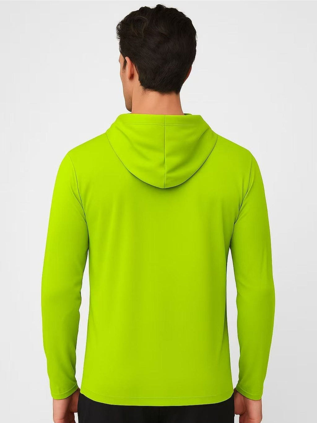 Men's UPF 50+ Sun Protection Hoodie Shirt 3-Pack, Long Sleeve Moisture-Wicking Quick-Dry Breathable Outdoor Performance T-Shirt for Hiking, Fishing, and Running – Sizes S to XXXL, Fluorescent Yellow