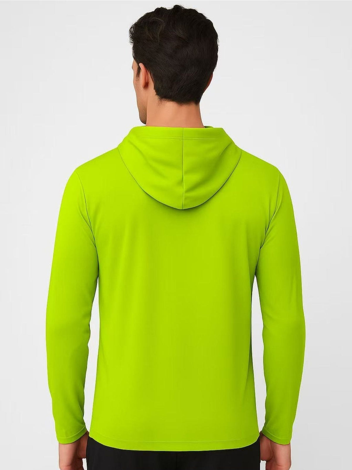 Men's UPF 50+ Sun Protection Hoodie Shirt 3-Pack, Long Sleeve Moisture-Wicking Quick-Dry Breathable Outdoor Performance T-Shirt for Hiking, Fishing, and Running – Sizes S to XXXL, Fluorescent Yellow