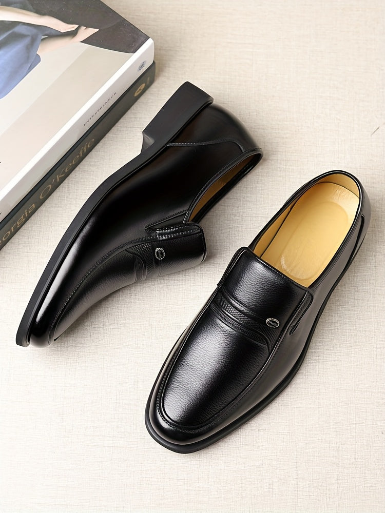 Men's Oxford Dress Shoes Formal Slip-On Business Loafers High-Quality Fashion Leather-Look Footwear for Men Extra Large Sizes US 7-13 Black