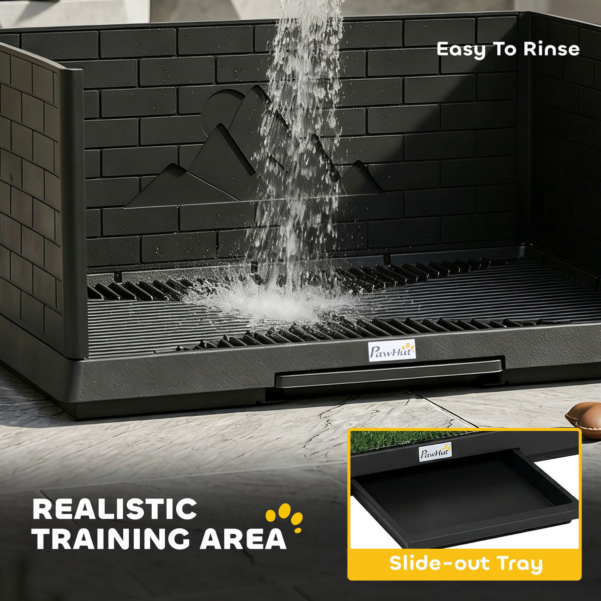 Dog Grass Pad with High Walls & Drainage Tray, 29.5"x20" Indoor Puppy Potty Training Litter Box, Artificial Turf Pee Pad Holder for Small Medium Dogs, Mess-Free Slide-Out Tray