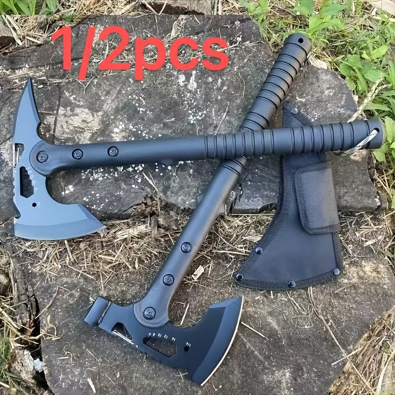 Multi-Functional Camping Survival Axe with Saw – Hammer Axe & Destruction Axe with Protective Cover for Hiking Firewood Chopping Logging & Jungle Survival (Single & Combo Sets)