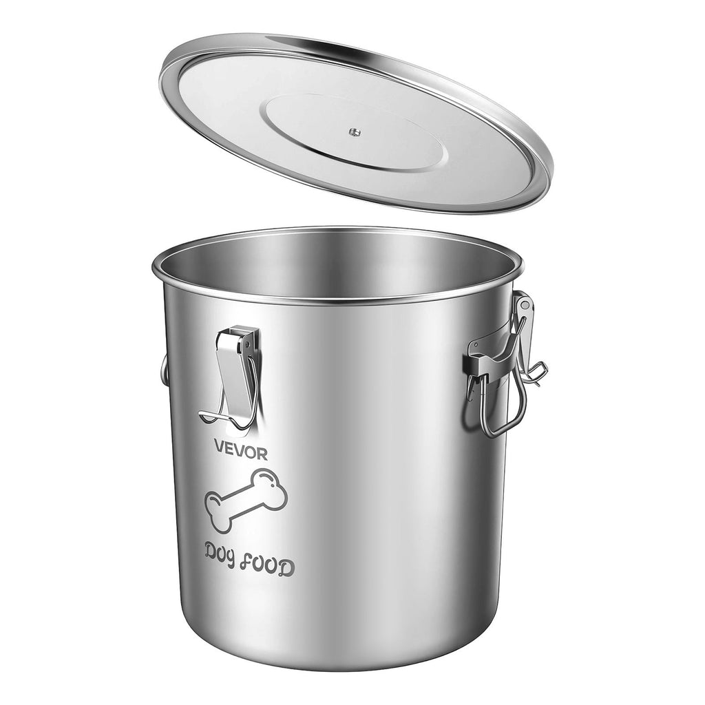 Stainless Steel Dog Food Storage Container 20L (5.28 Gal) Large Airtight Pet Food Bin with Lid & Dual Handles for Dogs and Cats - Metal Food Canister for Rice, Flour, and Coffee, Keeps Food Fresh, Easy to Clean