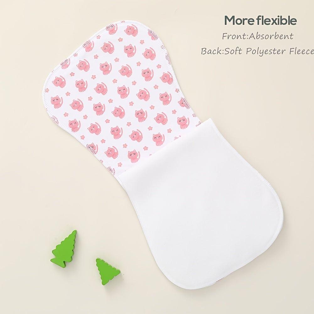 6-Pack Soft Absorbent Baby Burp Cloths, Cute Spit-Up Towels for Newborns & Infants, Gentle Baby Shoulder Cloth Set for Feeding Burping & Drool, Pink