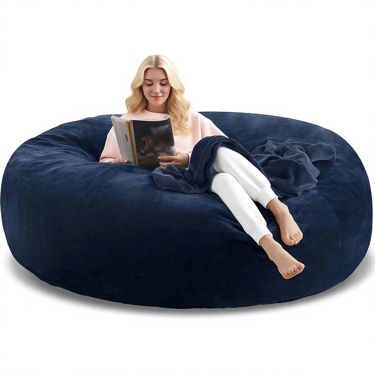 Oversized Bean Bag Chair 4ft 5ft 6ft Memory Foam Filled Micro Velvet Cover Sofa Bed Lounger No Assembly for Living Room Bedroom Adults – 7 Colors