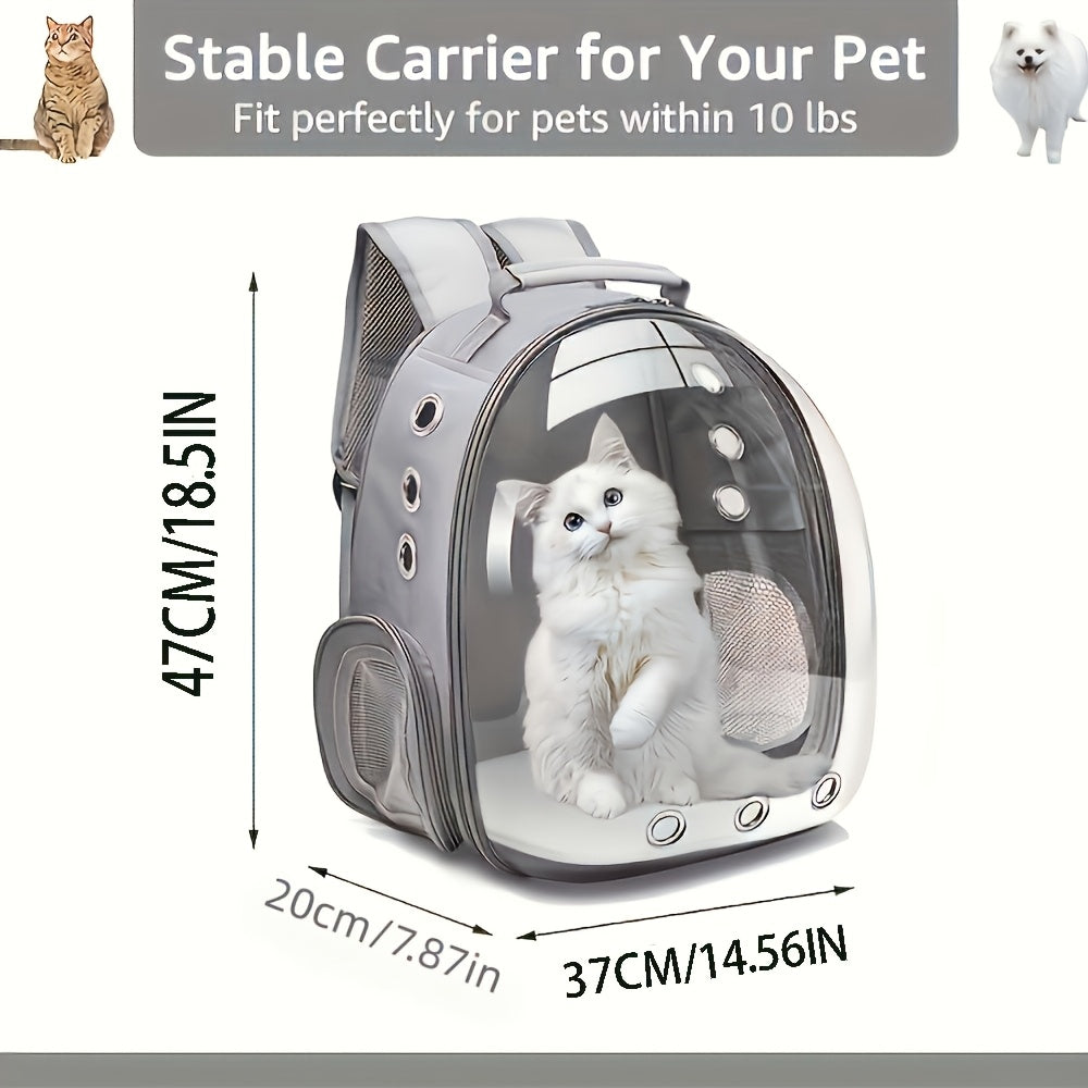 Space Capsule Cat Backpack Carrier - Transparent Window Double Shoulder Portable Pet Bag for Cats and Small Dogs Travel Hiking Outdoor - Bubble Backpack Cat Carrier Black