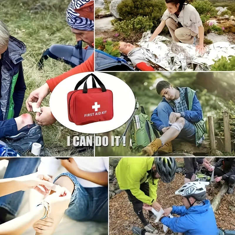 22-Piece Portable First Aid Kit for Car Travel, Camping, and Hiking; Compact Emergency Medical Rescue Kit for Home, Office, and Outdoor Adventures; Lightweight Zip Bag
