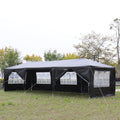 10'x30' Outdoor Party Tent Canopy Gazebo with Removable Sidewalls & Transparent Windows – 50-Person Instant Event Tent for Wedding Birthday Graduation BBQ Beach & Vendors, Black or White