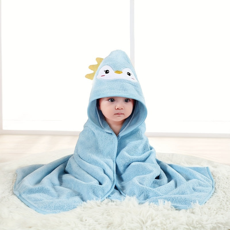 Children's Animal Cartoon Bath Towel, 31.5" x 31.5" Soft Breathable Highly Absorbent Kids Bath Towel, Elk Coffee, Penguin Blue, Panda White & Gray Koala