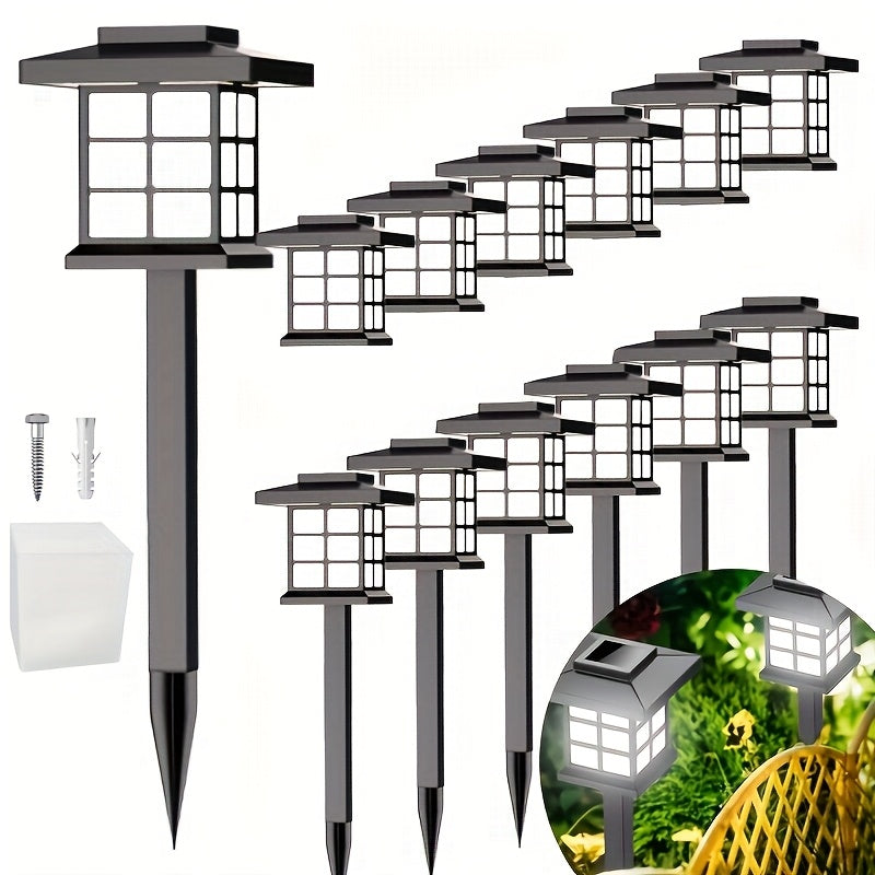 Solar Outdoor Garden Lights 6/12/24 Pack IP44 Waterproof | Warm White & Colorful LED Landscape Pathway Lights for Yard, Courtyard, Patio, Holiday Decoration – Auto On/Off