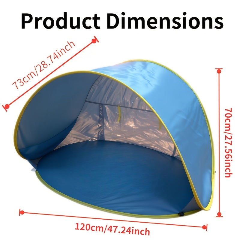Portable Pop-Up Beach Sun Shade Tent – Quick Setup UV Protection Sun Shelter, Lightweight (Under 50g/m²) for Beach, Hiking, Camping, Family Outdoor Travel, Sun Umbrella Canopy