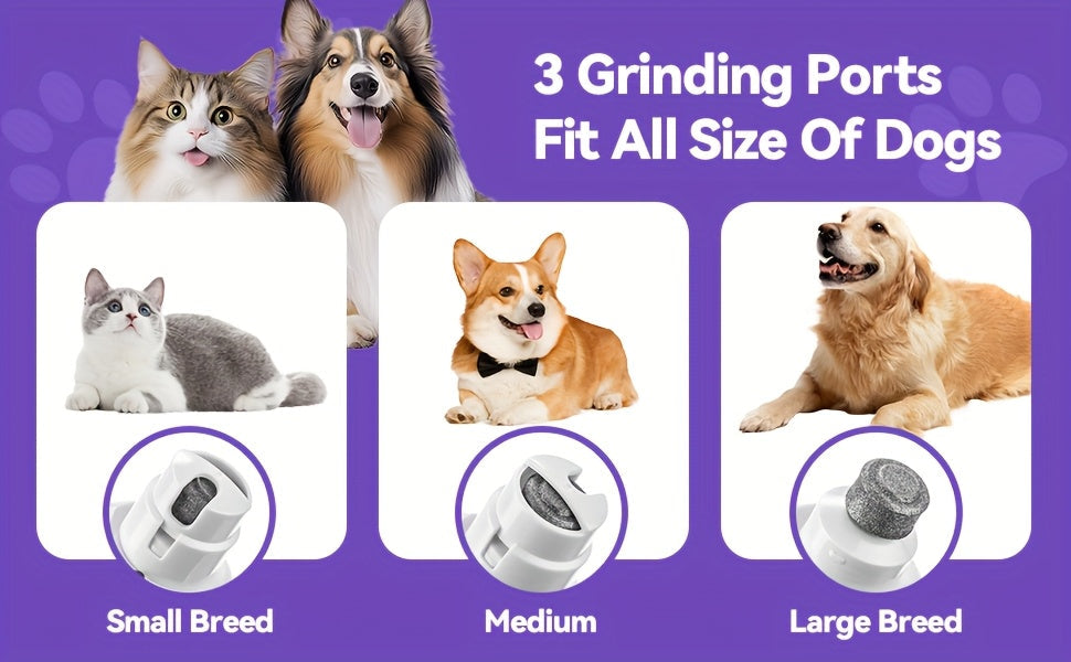 Quiet Dog Nail Grinder with LED Light – Upgraded 3-Speed Rechargeable Electric Pet Nail Trimmer & Grinder Kit, Painless Paw Grooming for Small, Medium, and Large Dogs & Cats