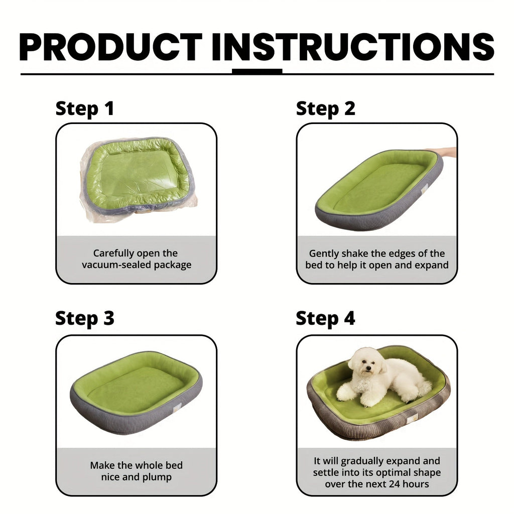 Orthopedic Dog Bed & Cat Bed, All-Season Comfort Pet Mattress, Moisture-Wicking Surface, Anti-Slip Bottom, Washable Cover, Fits Small, Medium, and Large Dogs and Cats, S, M, L, XL, and XXL Sizes Available