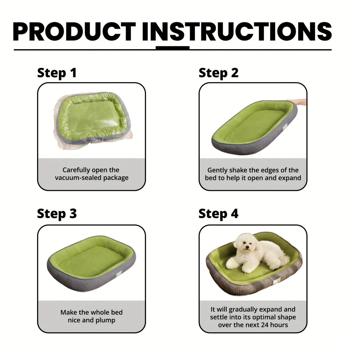 Orthopedic Dog Bed & Cat Bed, All-Season Comfort Pet Mattress, Moisture-Wicking Surface, Anti-Slip Bottom, Washable Cover, Fits Small, Medium, and Large Dogs and Cats, S, M, L, XL, and XXL Sizes Available