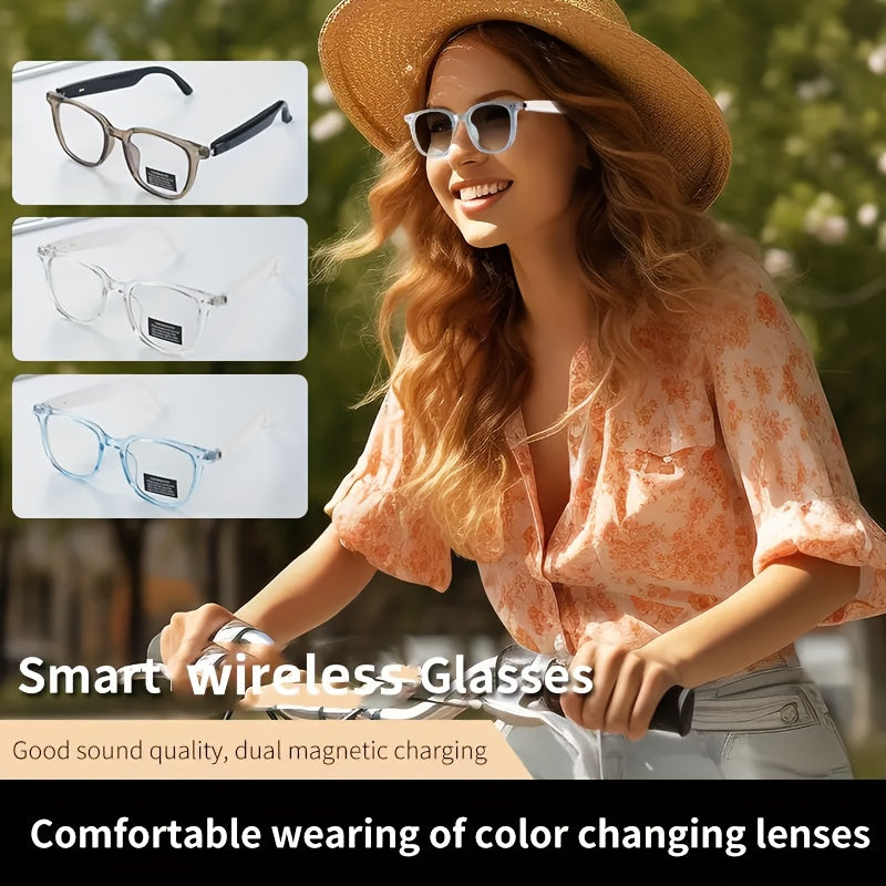 Smart Audio Glasses Bluetooth 6.0 – Auto-Dimming Photochromic Lenses, Anti-Blue Light, Music & Phone Calls, Converts to Sunglasses in Seconds, Multiple Frame Colors