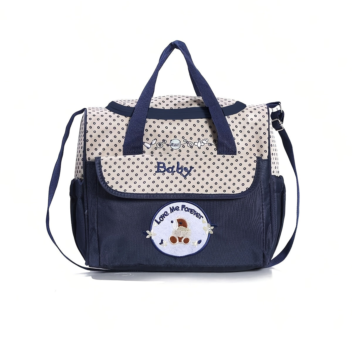 Cute Bear Crossbody Mommy Diaper Bag, Lightweight Multifunctional Single Shoulder Bag with Multi-Compartments for Travel & Outings, Fashion Portable Baby Bag for Mom