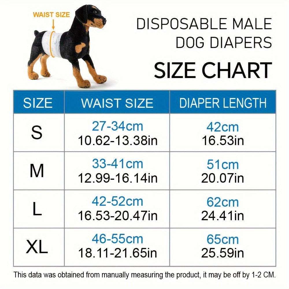 一次性公狗纸尿裤 超强吸收防漏宠物尿布，适用于公犬、幼犬及老年犬——失禁、术后恢复及户外旅行专用高吸水舒适护围，10片装