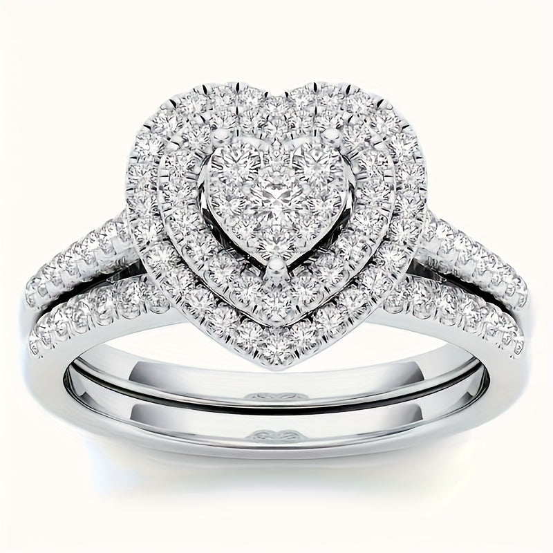 9-Piece Princess Cut Cubic Zirconia Bridal Wedding Ring Set for Women – Stackable Engagement Rings, Classic Jewelry Gift for Girlfriend & Wife