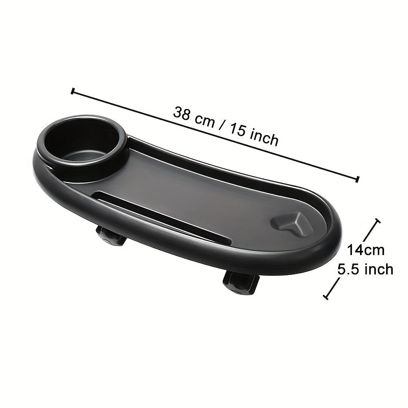 3-in-1 Stroller Cup Holder with Phone Holder & Snack Tray, Universal Bottle Holder for Stroller Walker Bike & Scooter, Compatible with UPPAbaby Nuna Bugaboo Doona, Black