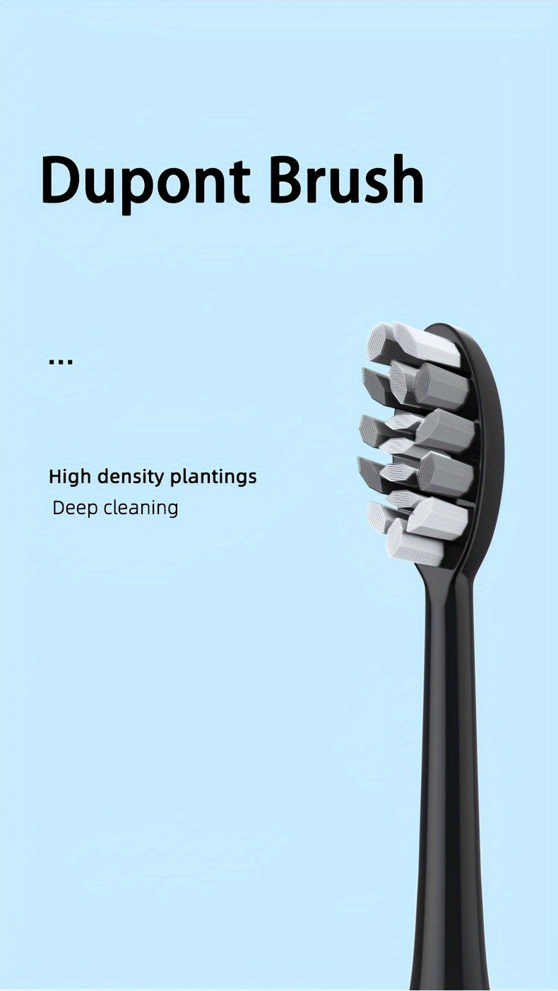 Sonic Electric Toothbrush IPX8 Waterproof USB Rechargeable with 5 Replacement Brush Heads, Smart Timer, Metal Shaft, for Adults, Men, Women, Couple Style, Rechargeable Oral Care